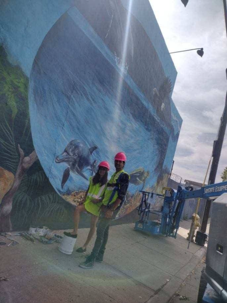 Tomas 'Wisper' Talamantes creating the artwork